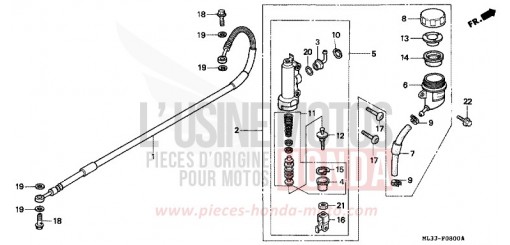 REAR BRAKE MASTER CYLINDER CR500RP de 1993